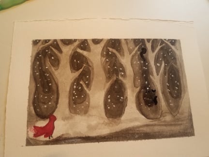 ink wash forest experiment - student project