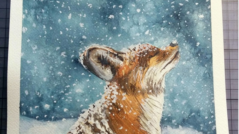 Little fox in the snow