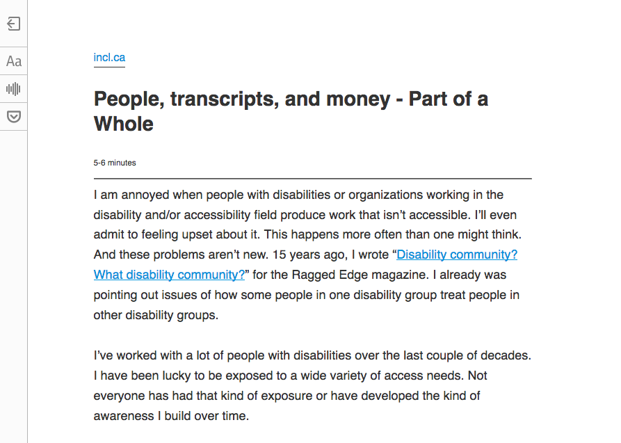 Firefox Reader View - student project