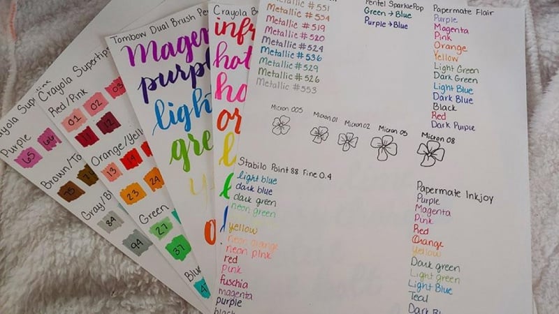 Pen and Marker Swatches