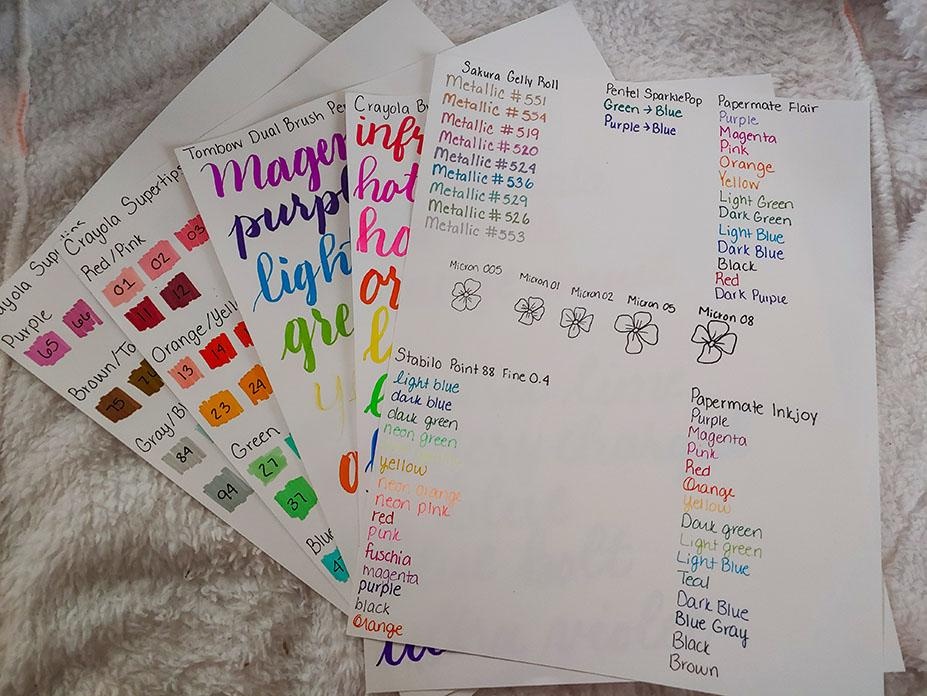 Pen and Marker Swatches - student project