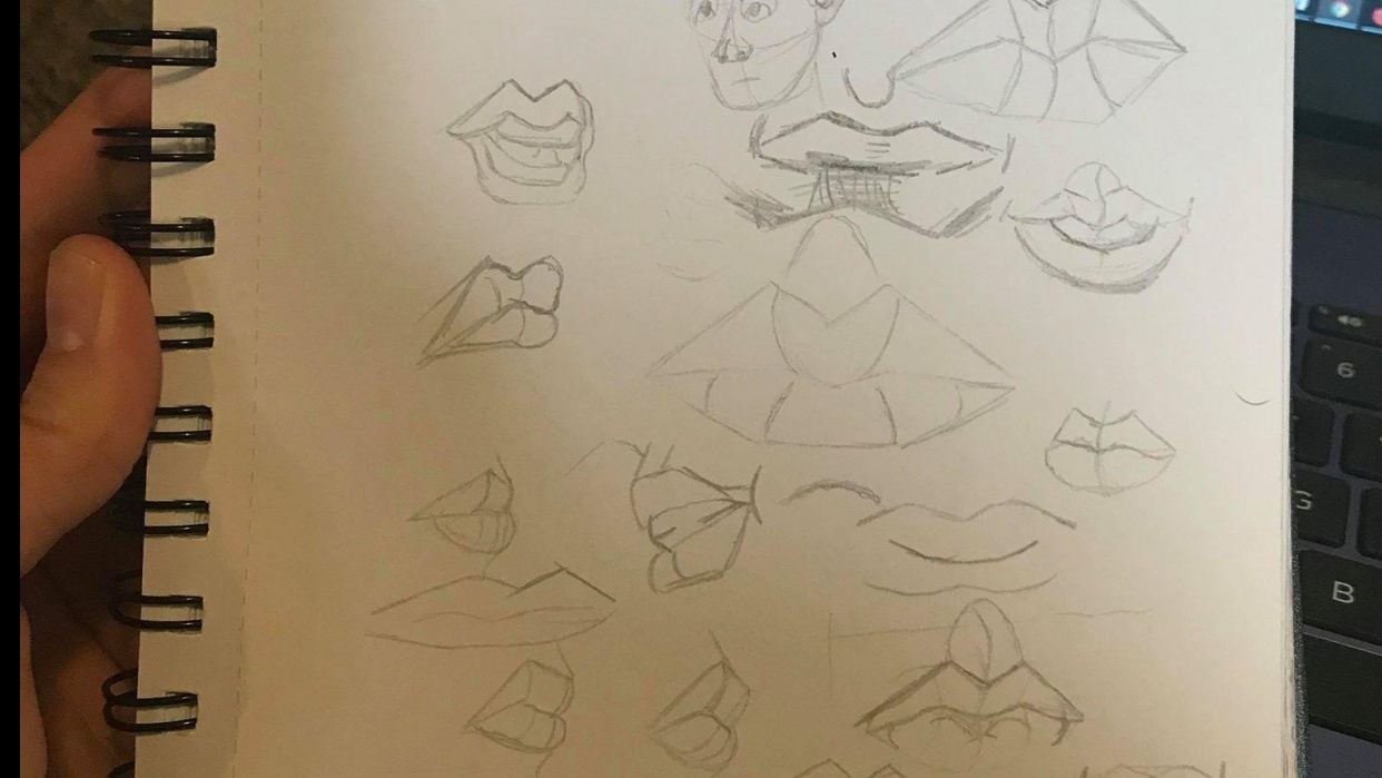 Drawing Lips.  Thanks for the class.  I'll definitely need to practice more. - student project