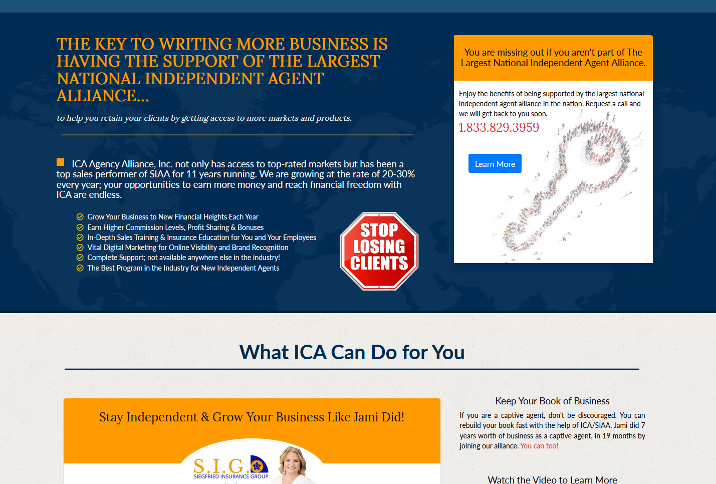 Landing Page for Insurance Agents - student project