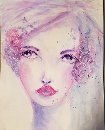The girl with the flowers in her hair - student project