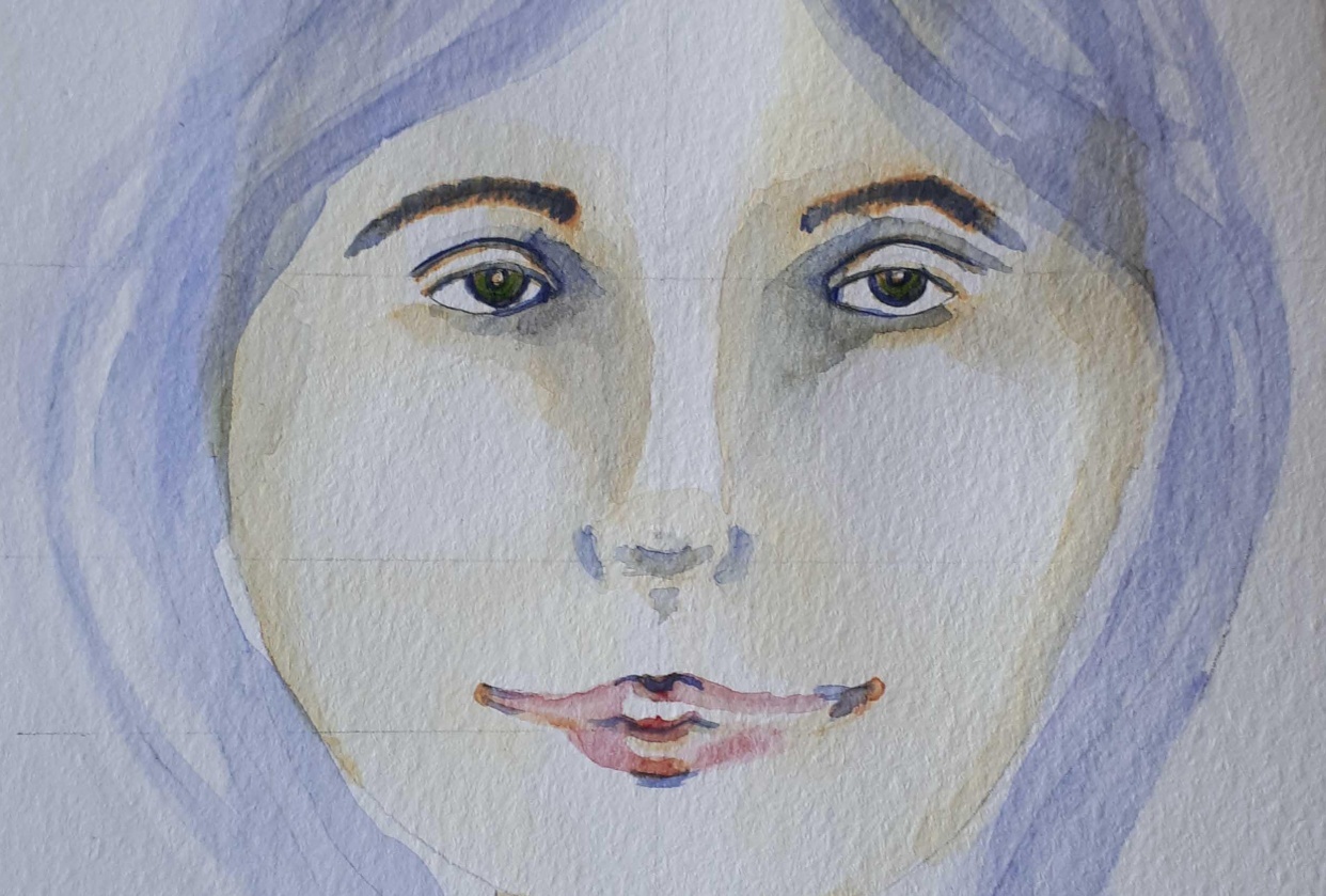 Dreamy Watercolour Faces - student project