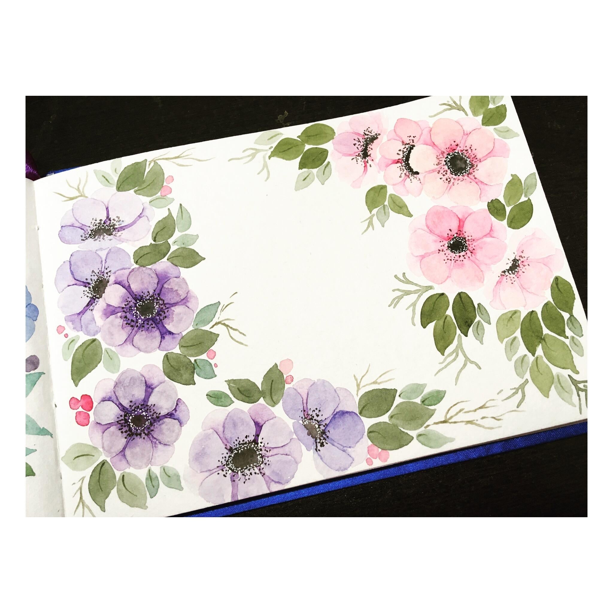Watercolour Florals - student project
