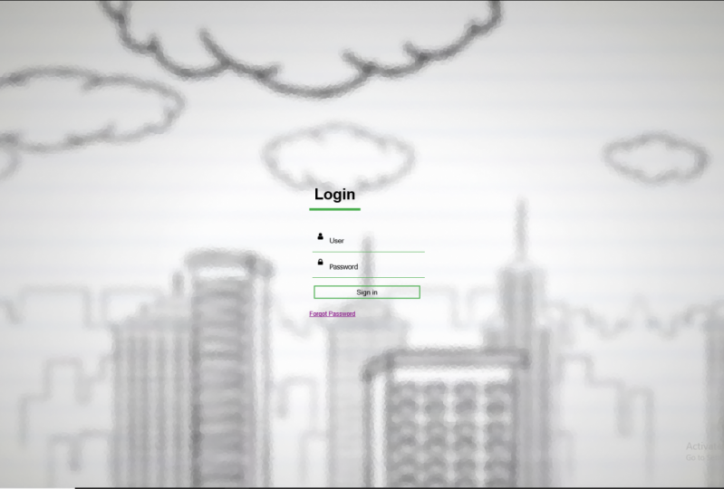 Login page