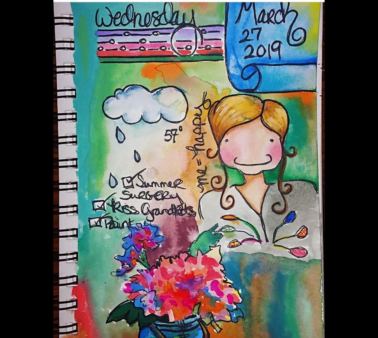 Gouache journaling - student project