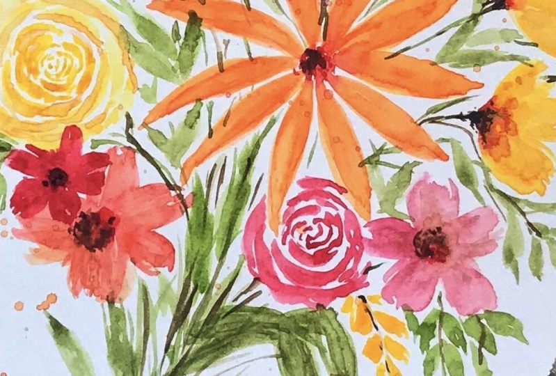 Loose floral bouquet