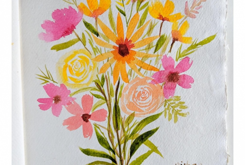 Loose watercolour floral bouquet