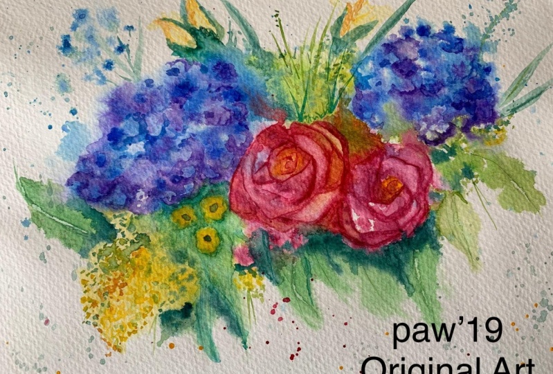 Wet in Wet Flower Bouquet