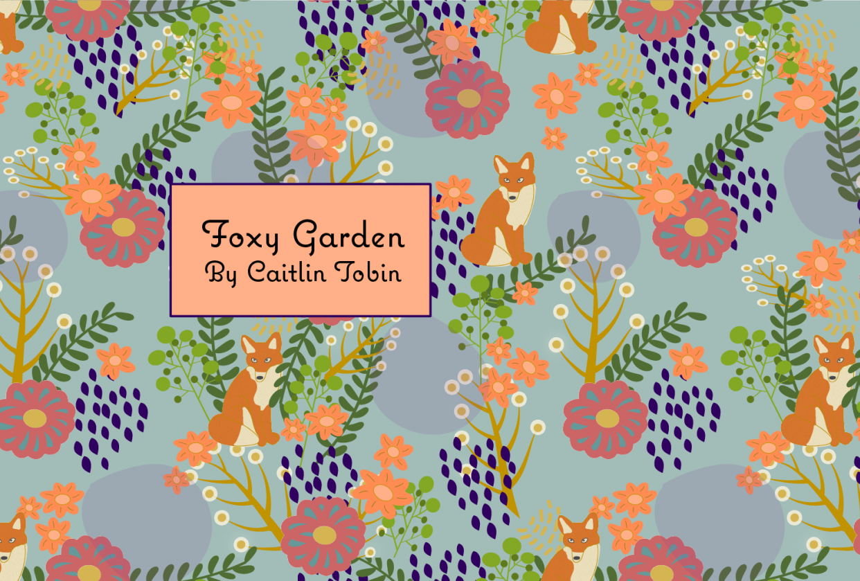 Foxy Garden Spoonflower Collection - student project