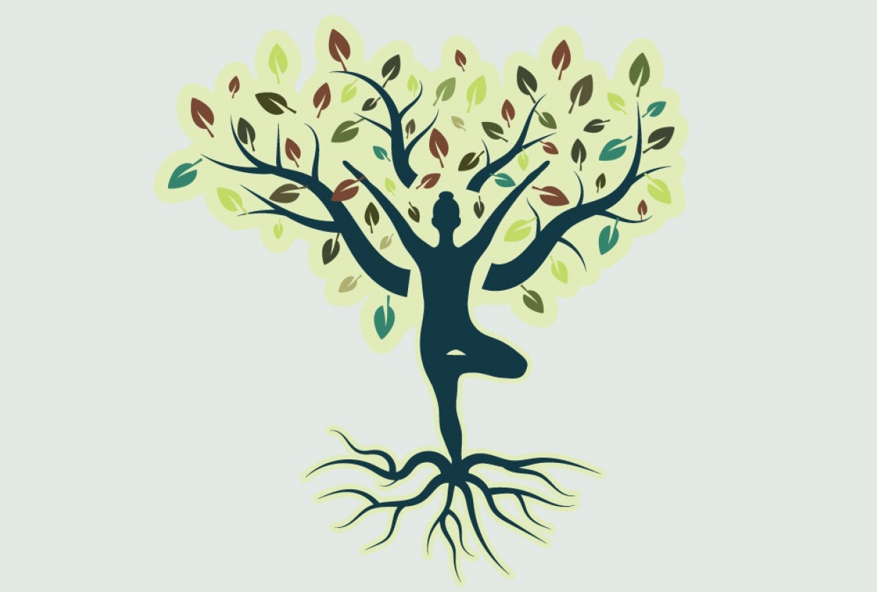 Tree Pose Yoga Logo - student project