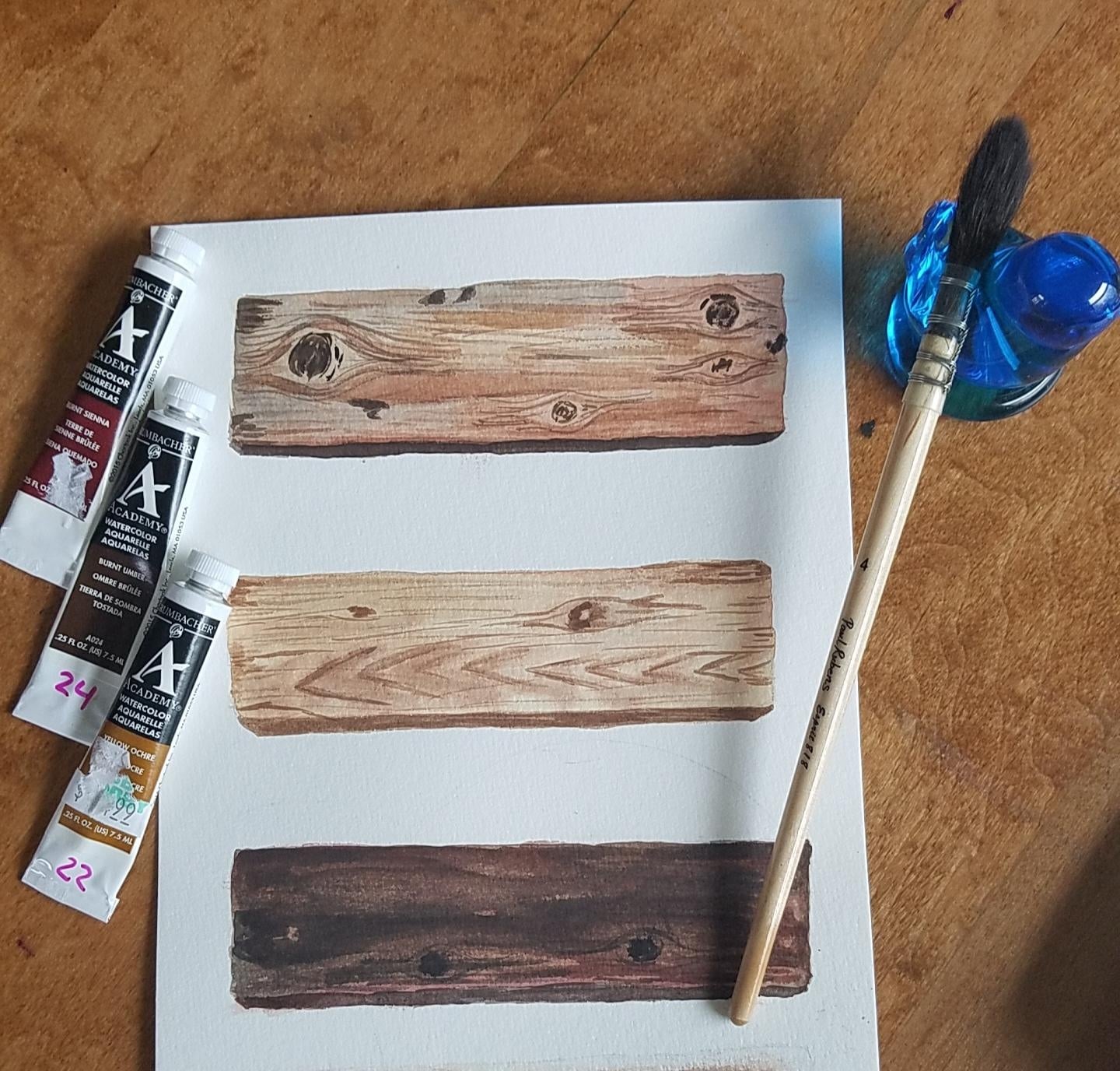 Watercolor Wood - student project
