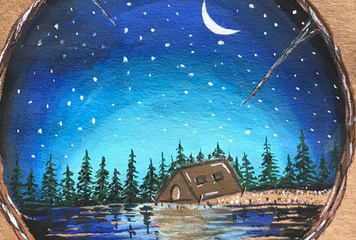 Camping in the woods - student project