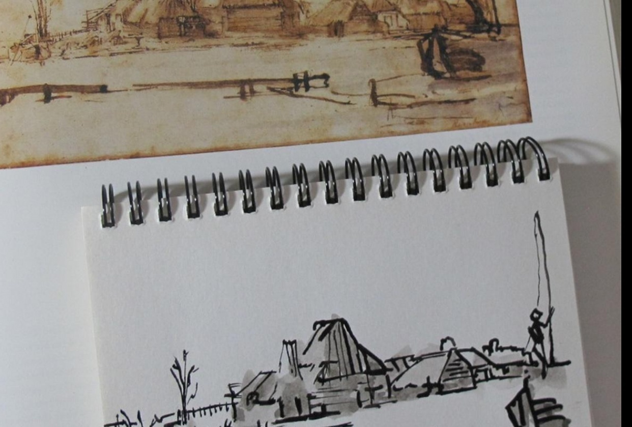 My ink copy of a Rembrandt drawing - student project