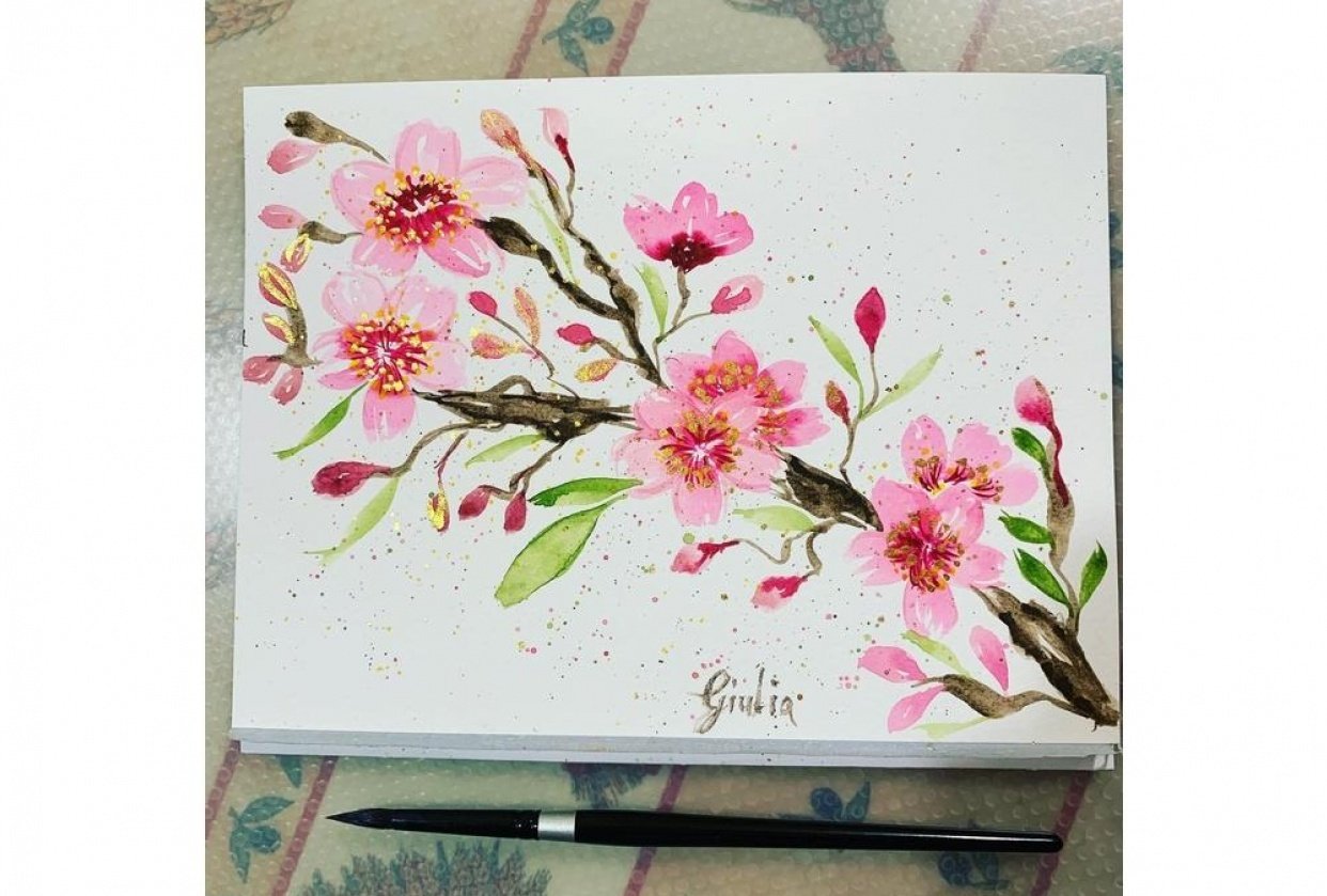 Cherry blossoms branch - student project