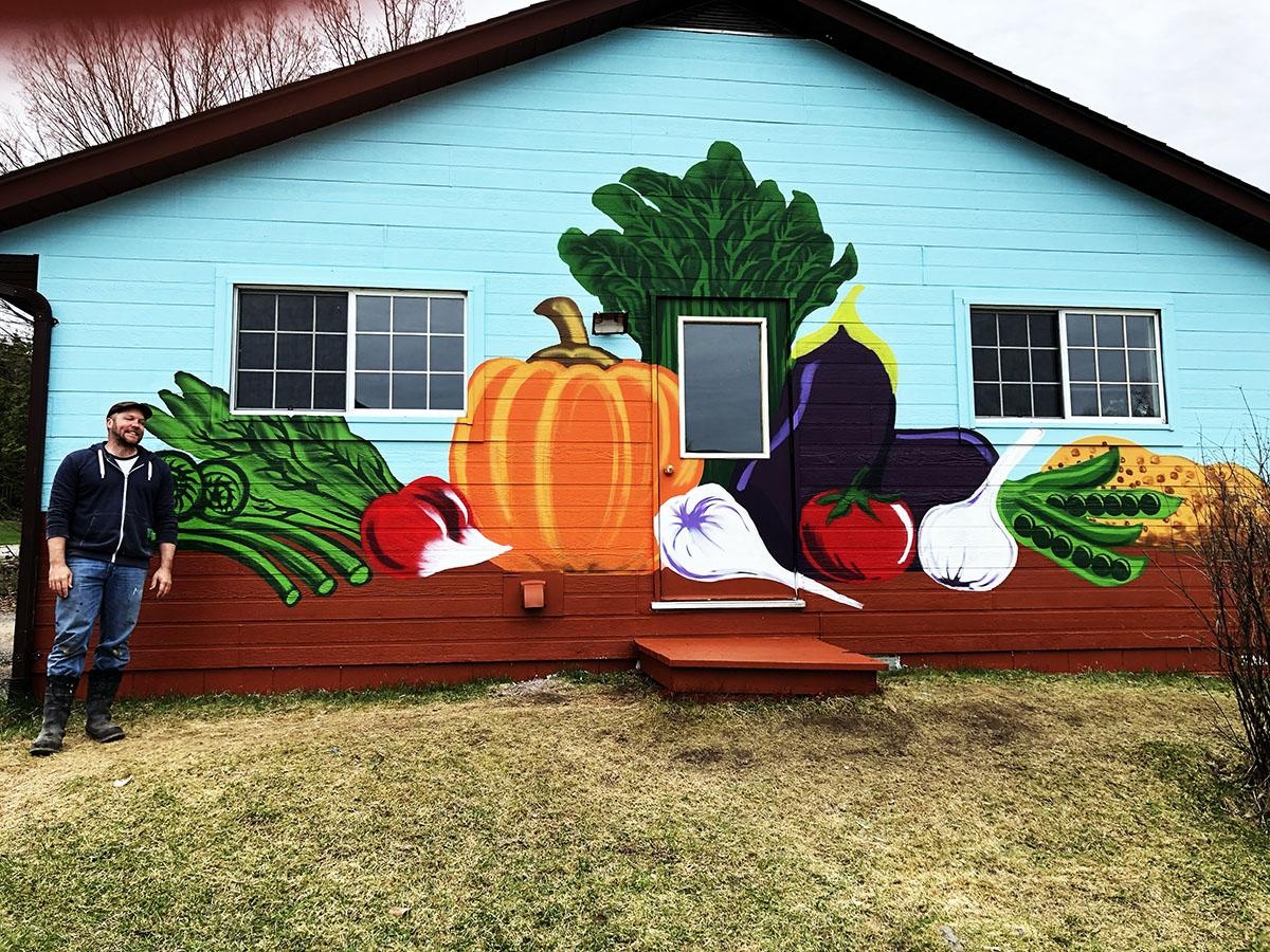 Outdoor Wall Mural for Vegan Restaurant - student project