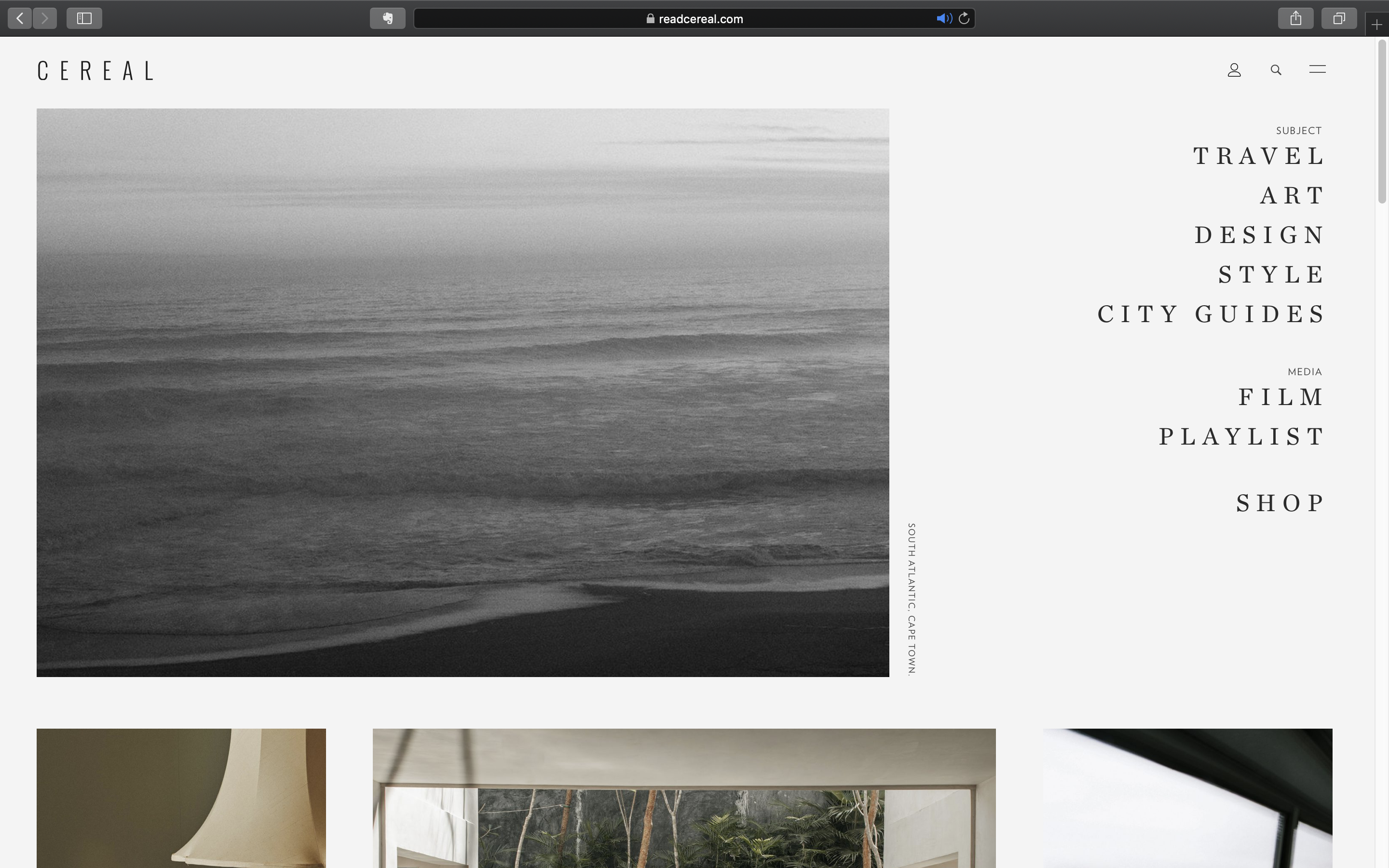 Cereal magazine website - student project