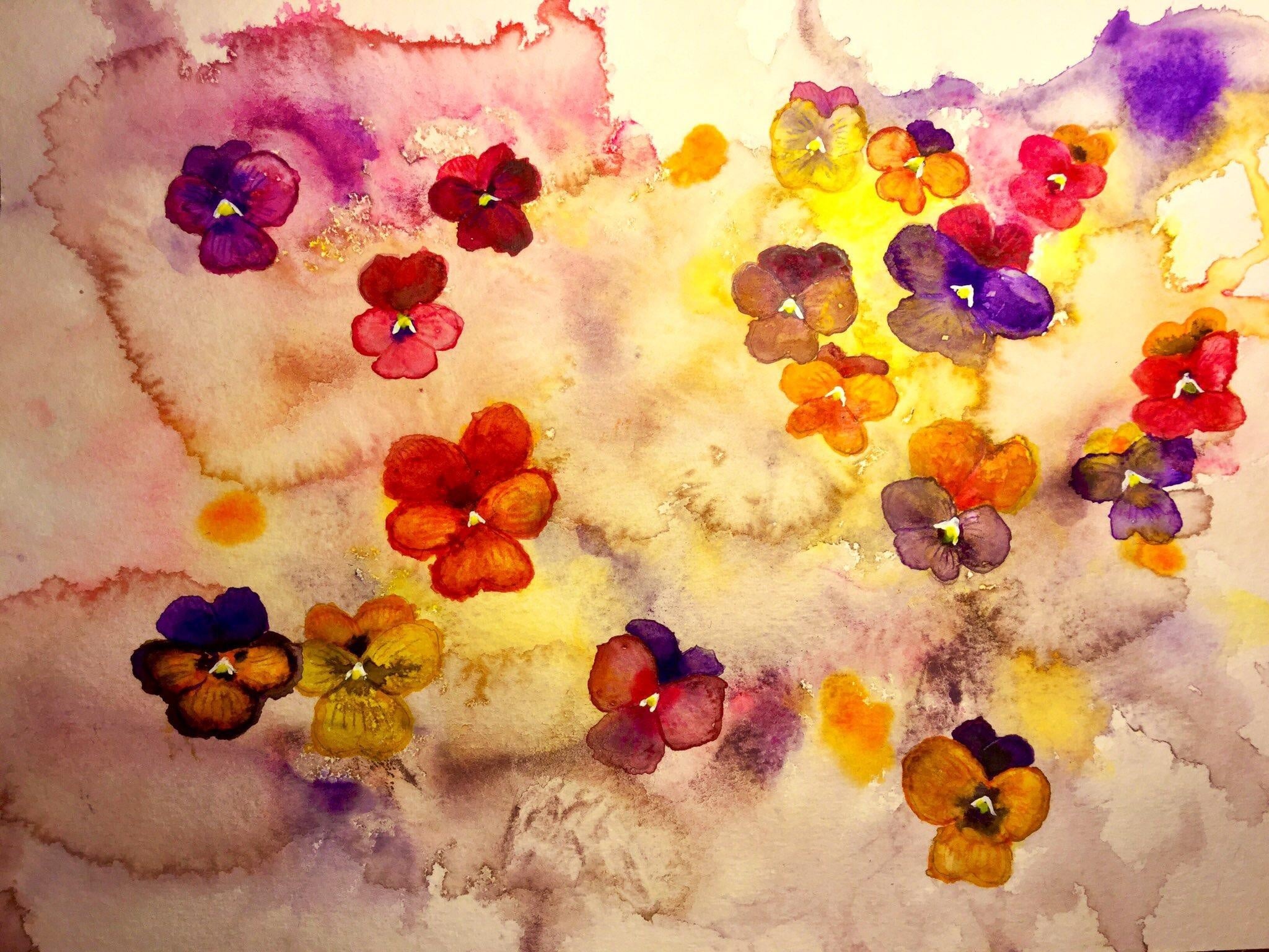 Luminous pansies - student project