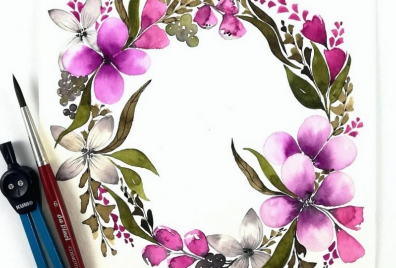 my first floral wreath