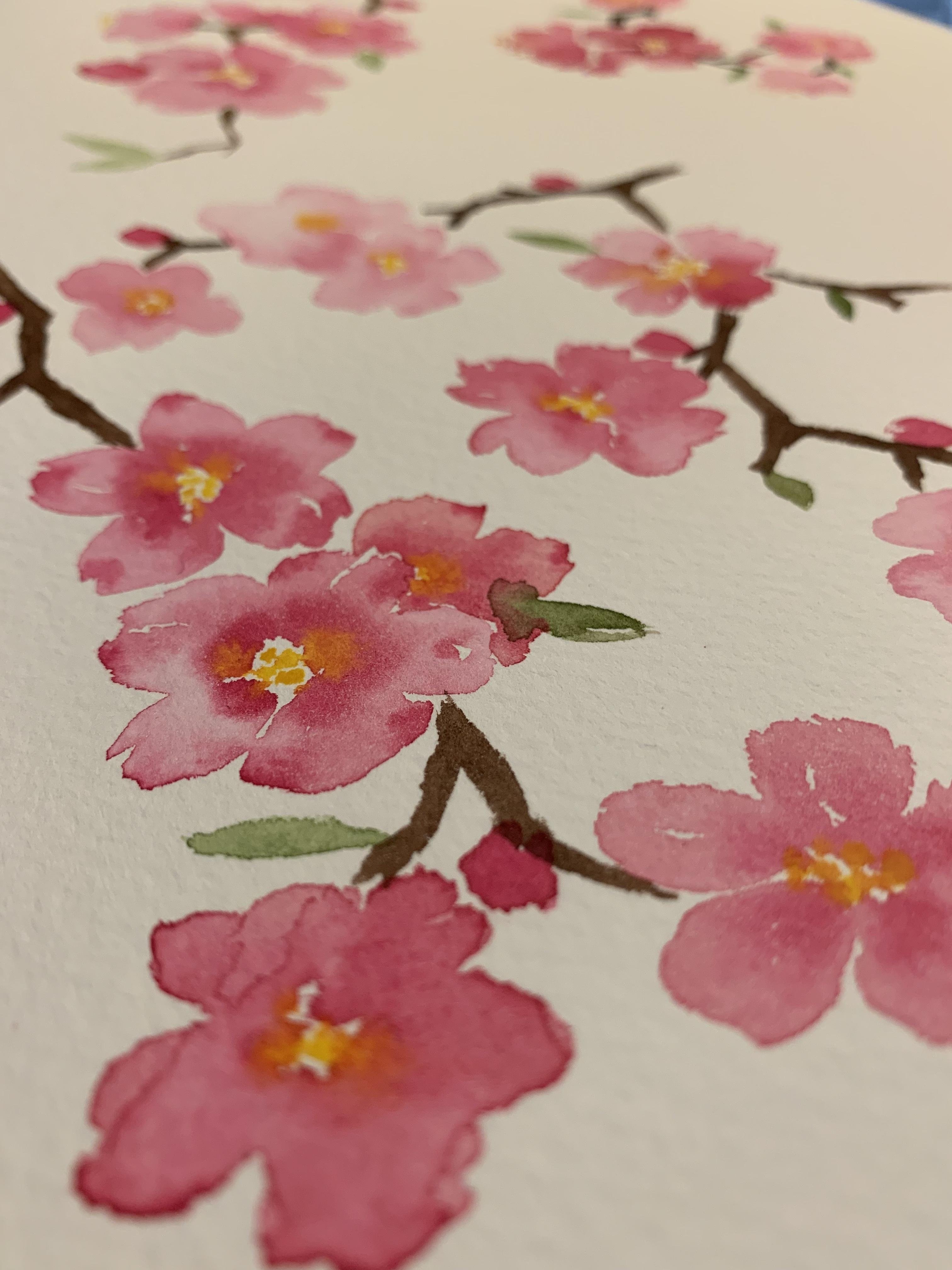 Flores de acuarela en proceso - student project