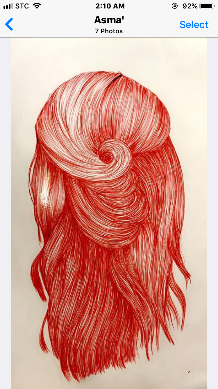 Drawing hair - student project