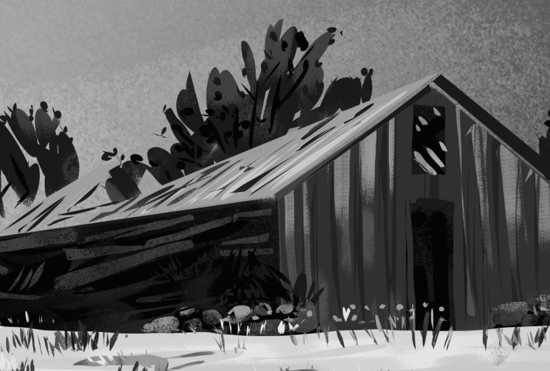 Old Cabin digital sketch