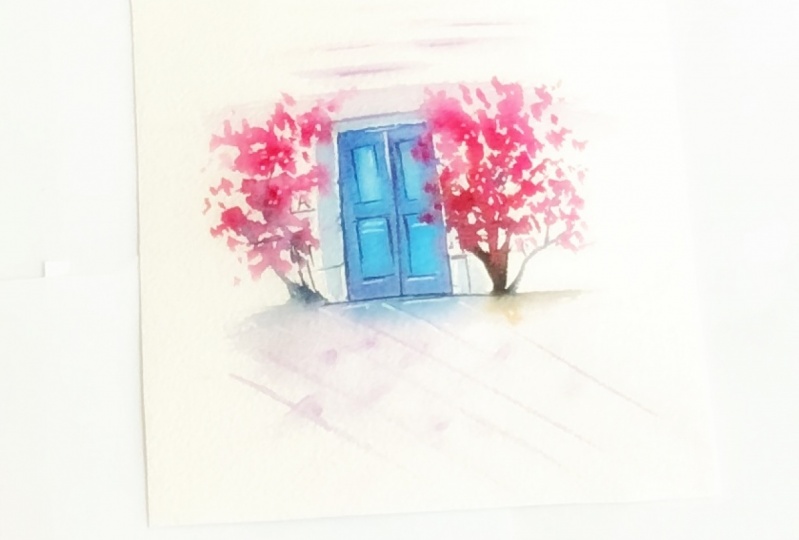 Watercolor bougainvillea