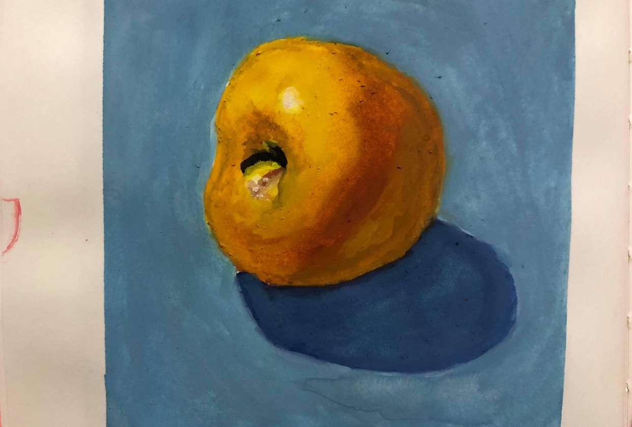 Gouache - Yellow Apple - student project