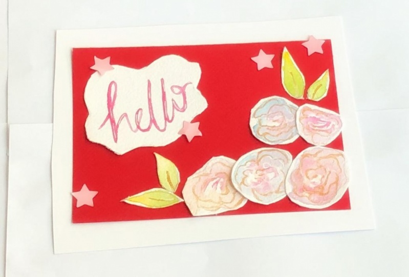 Watercolor collage illustration