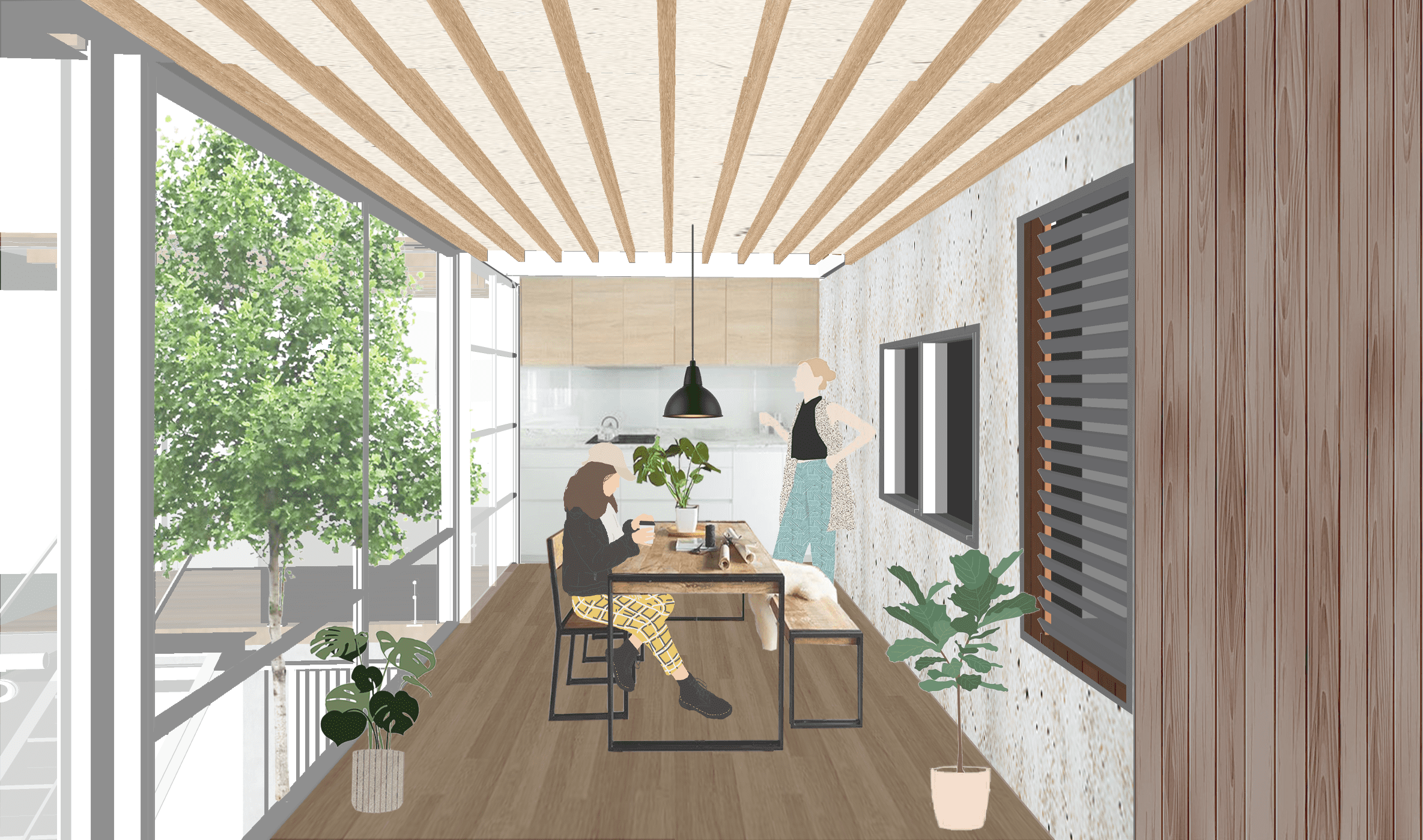 Architecture Rendering: Collage Style - student project