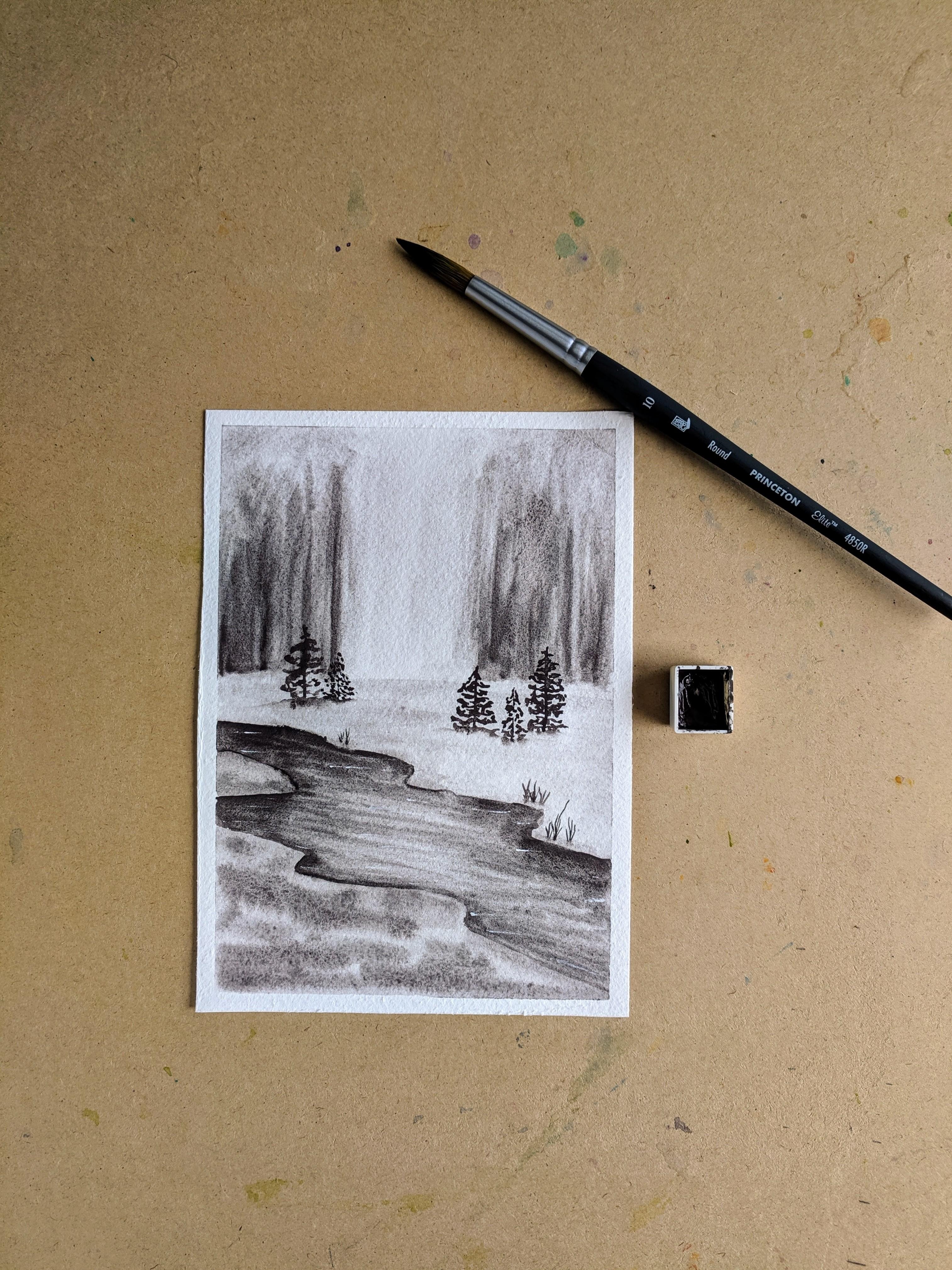 Moody Landscape in DS Bloodstone Genuine. - student project