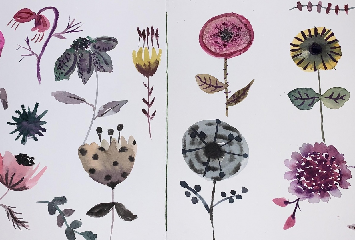 Modern Florals Class - student project