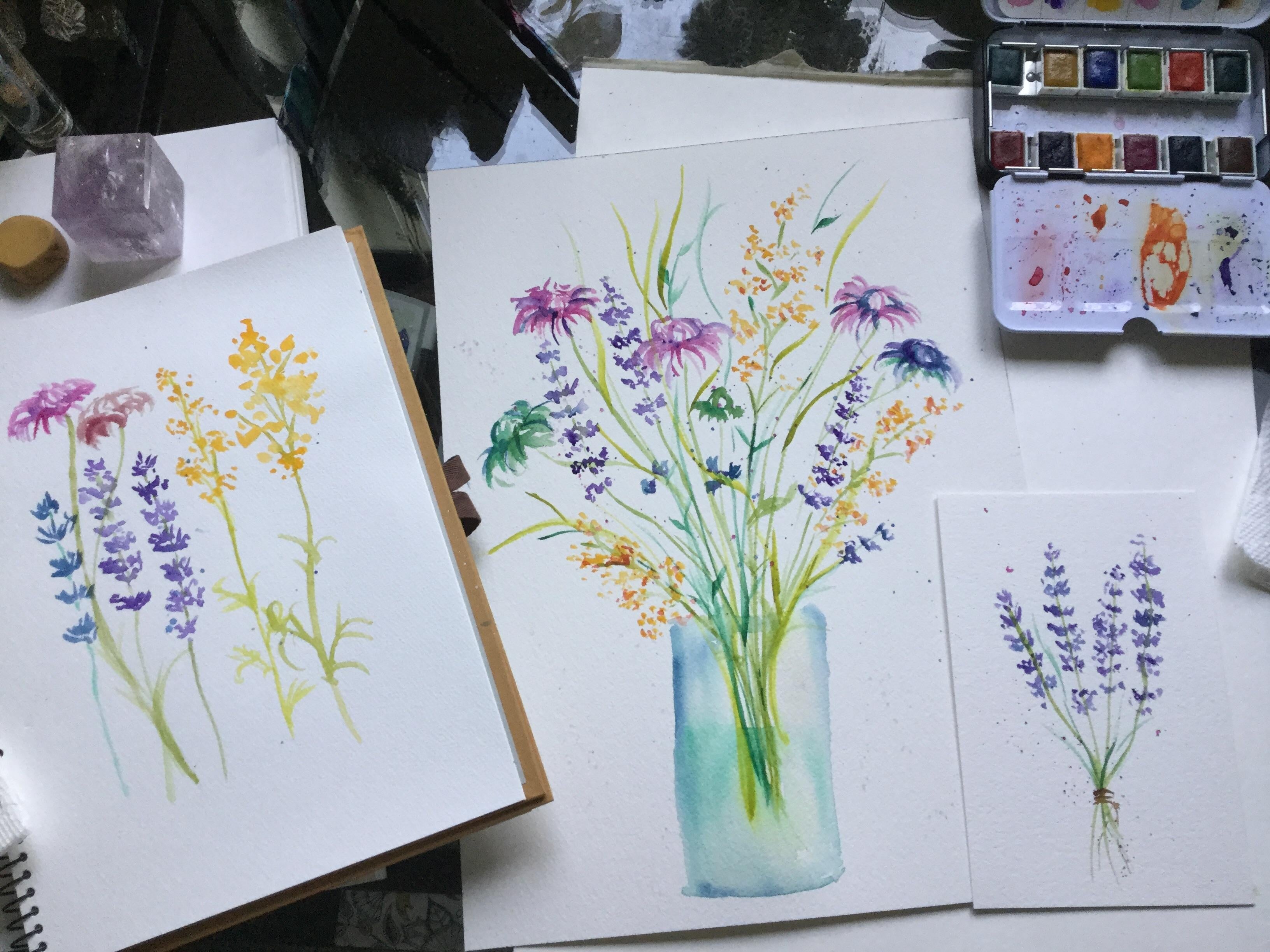 Loose Florals in Vase - student project