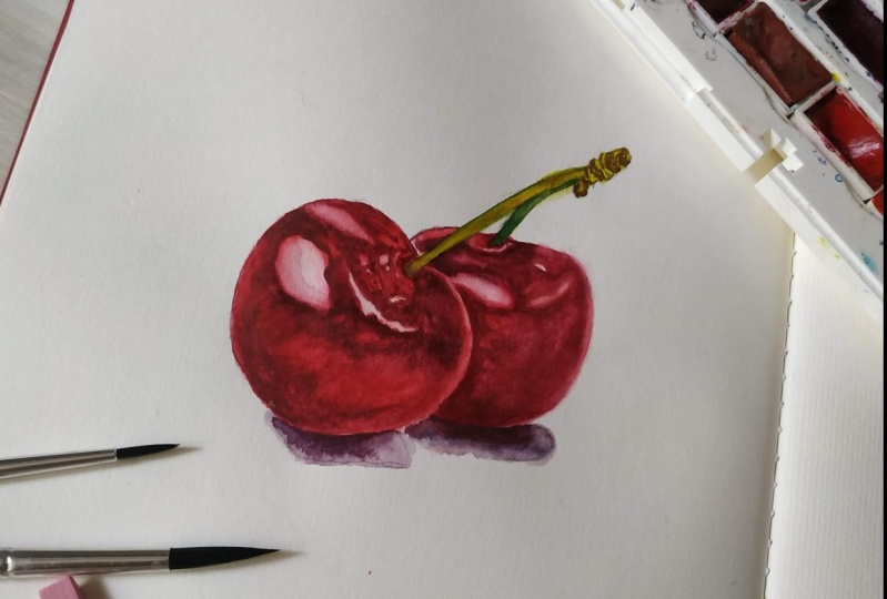 Watercolour cherry