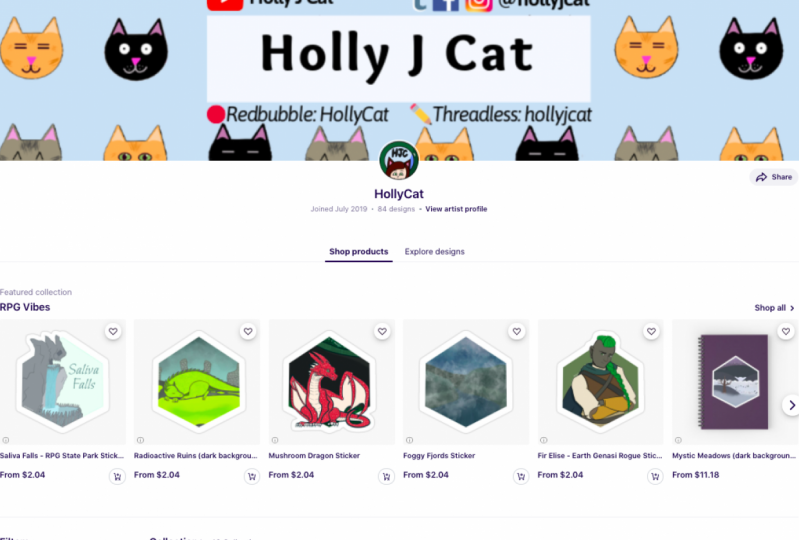 Redbubble Portfolio - HollyCat