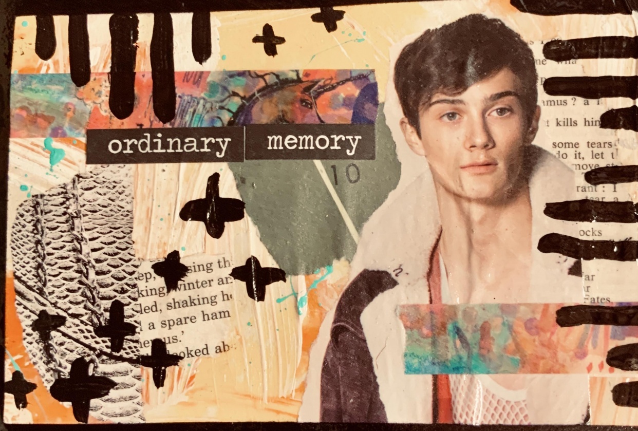 Mixed media postcards - student project