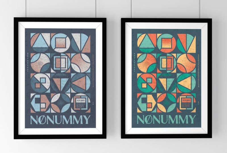 Colorful modern Geometric art poster