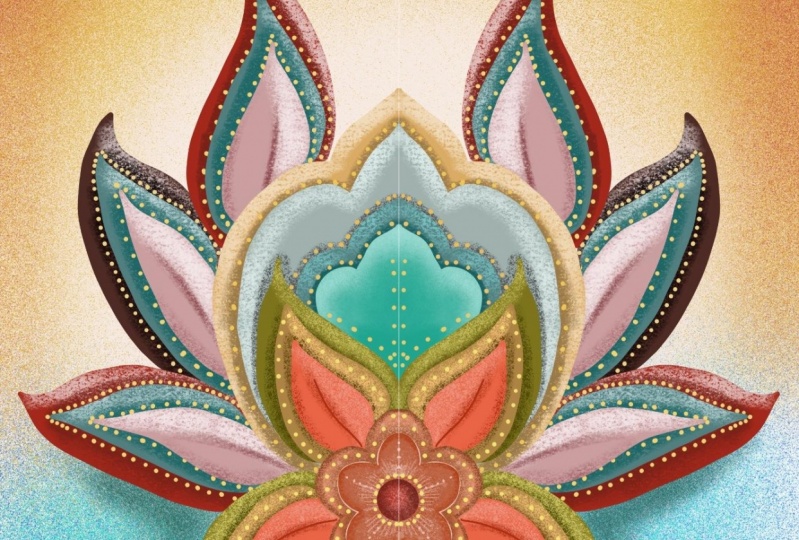 Lotus motif in Procreate