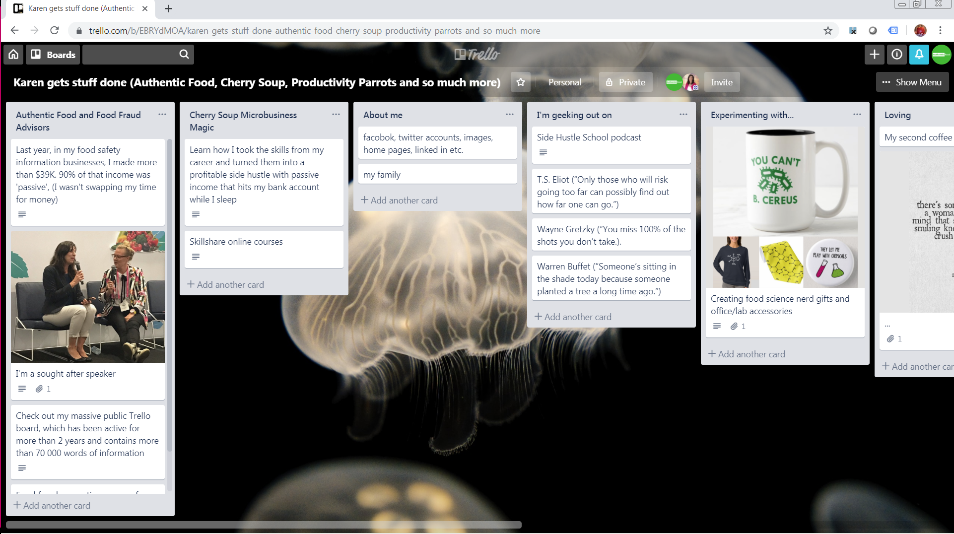 My personal Trello board - student project