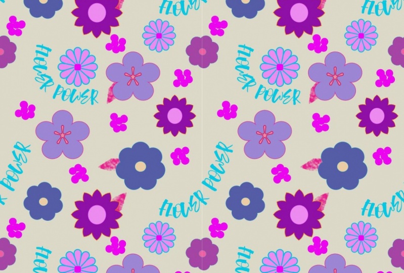Shapes Flower Pattern with Text
