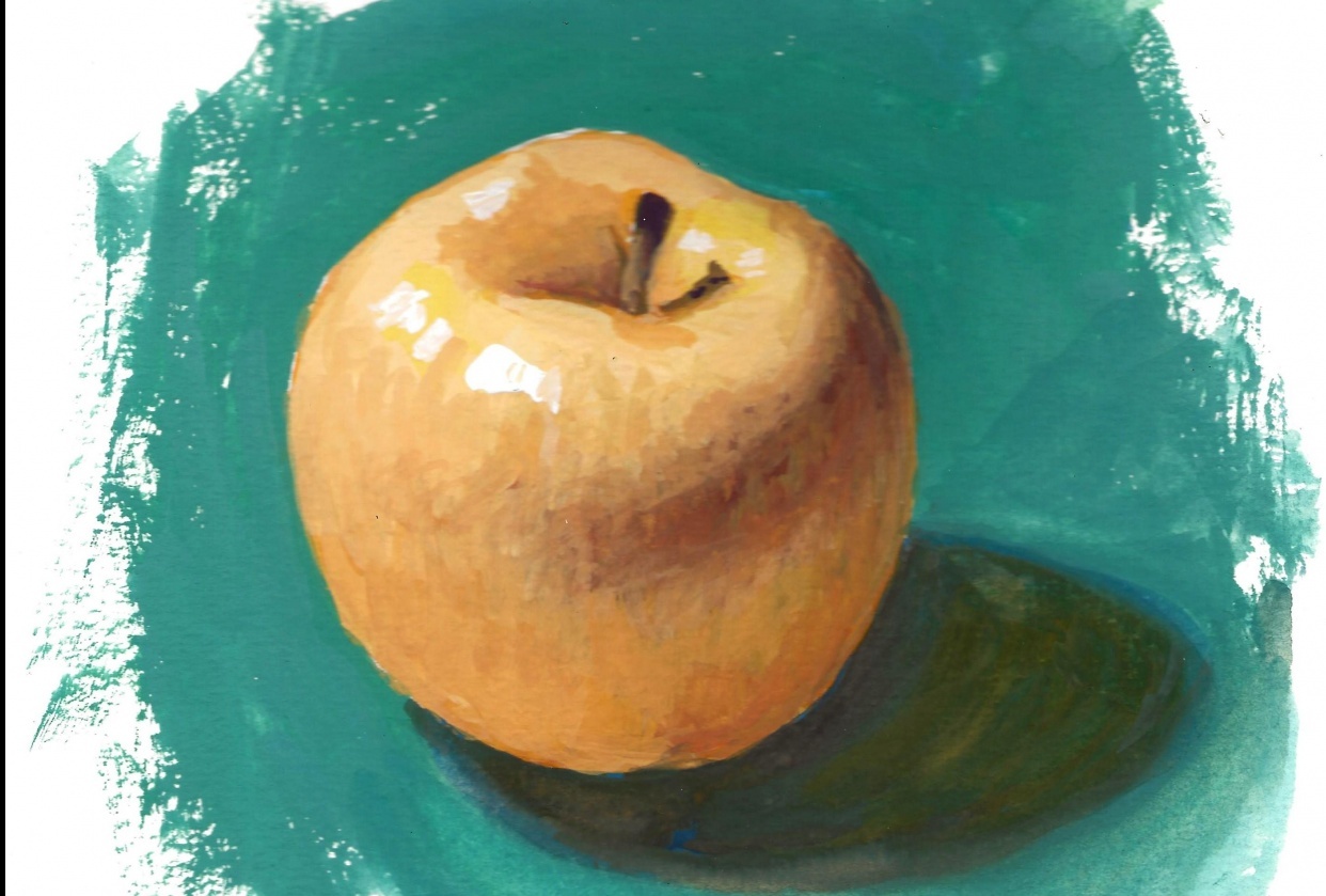 gouache apple - student project