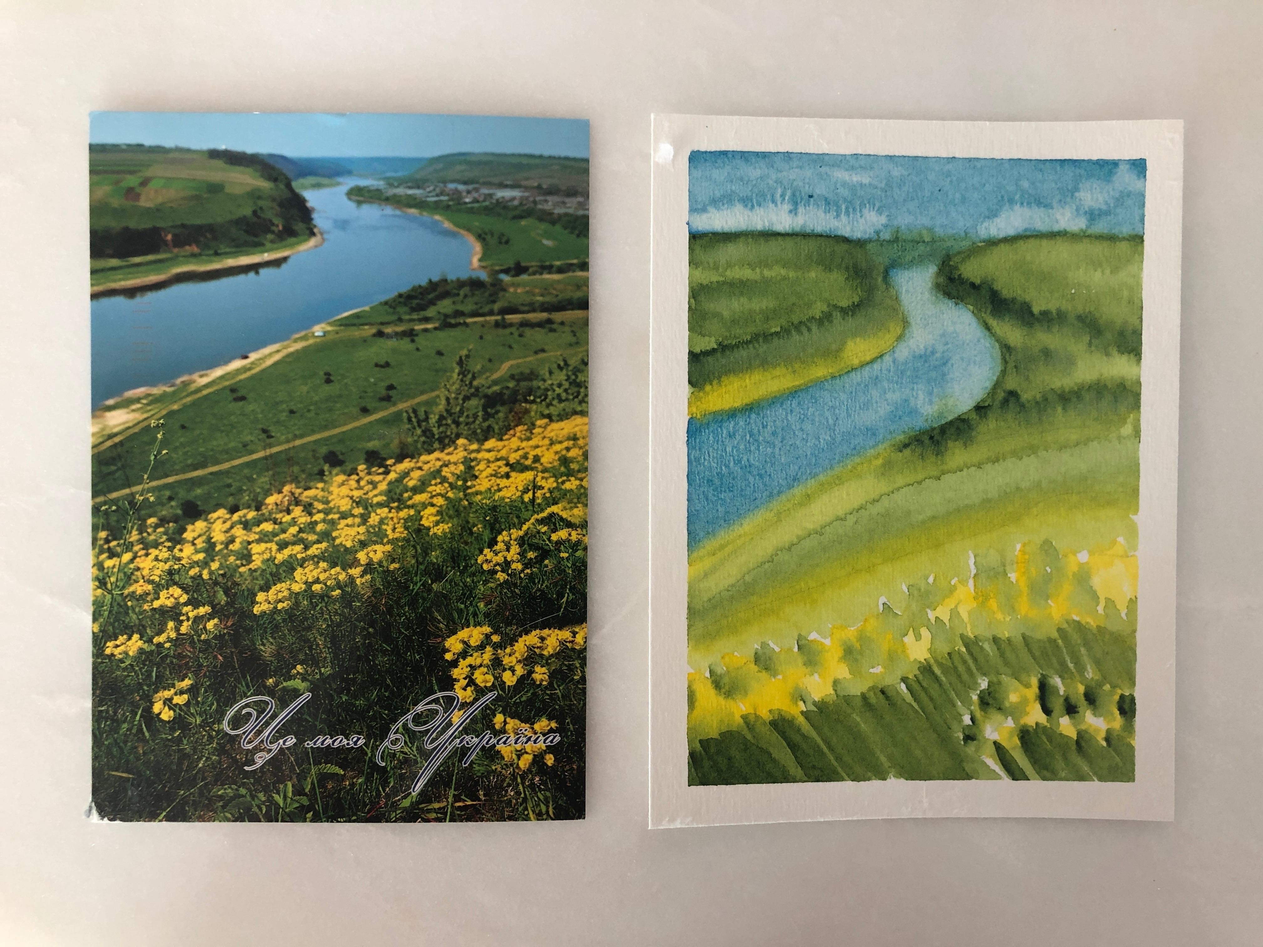 Painting from a postcard... - student project