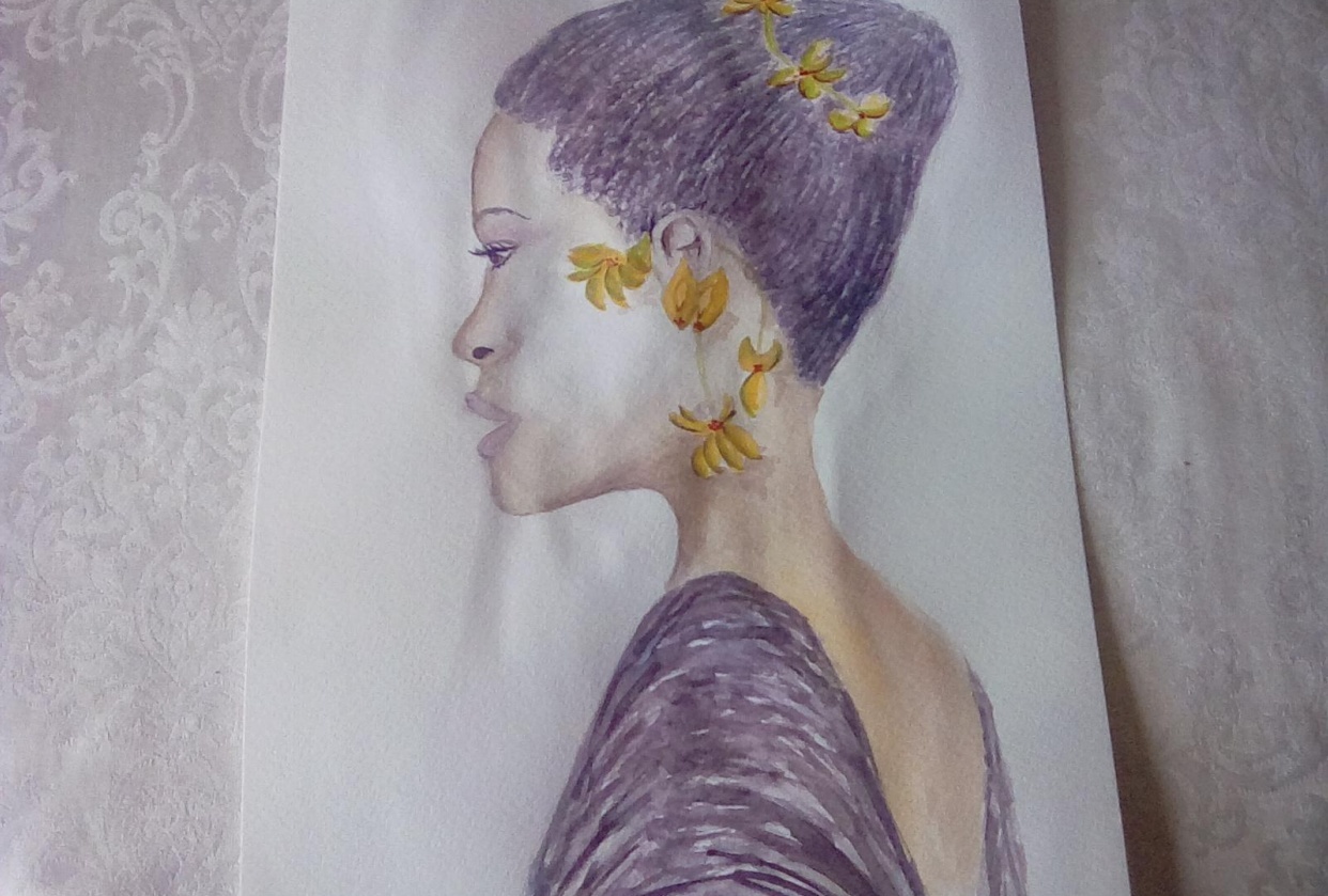Watercolour girls of colour - student project