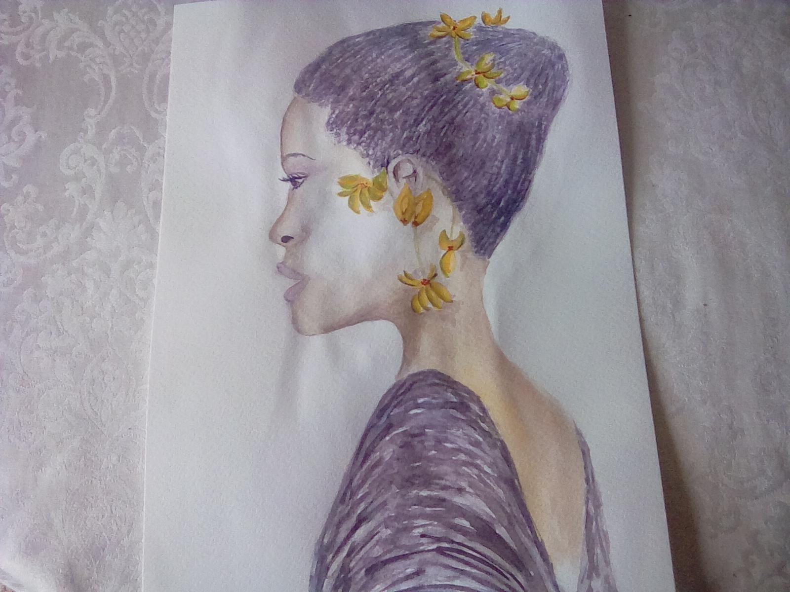 Watercolour girls of colour - student project