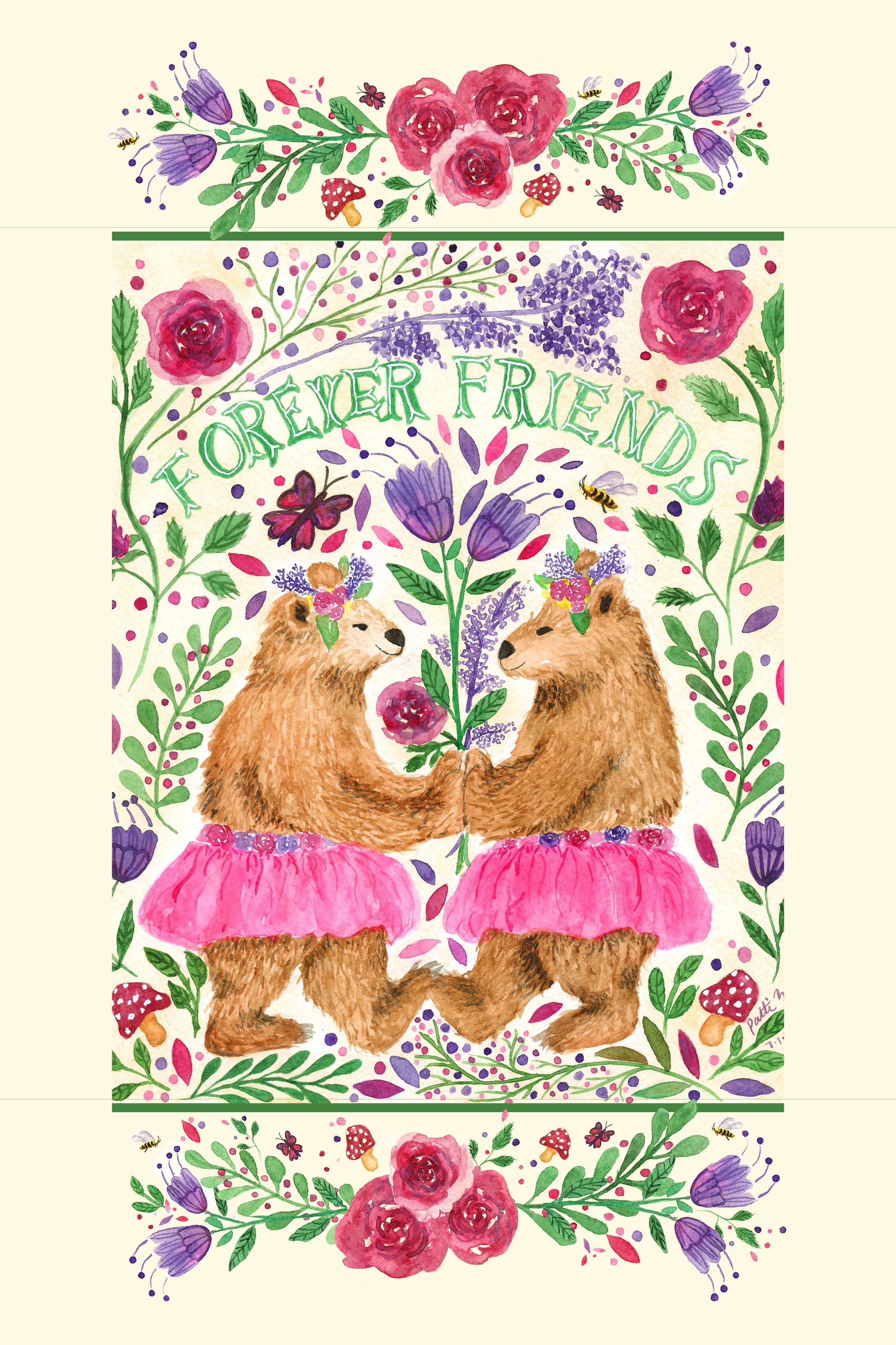 Forever Friends Tea Towel - student project