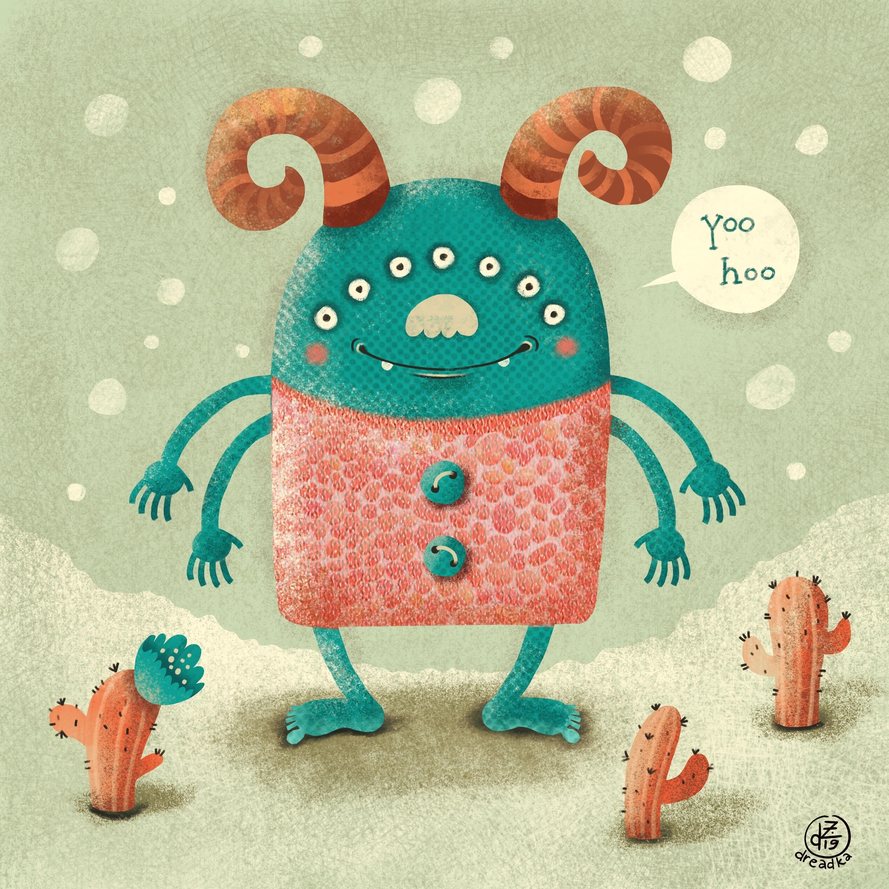 Thank you Terry for your class, it was super fun! Here is my monster. - student project