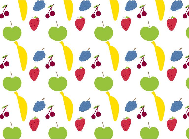 Pencil drawn fruit pattern - student project