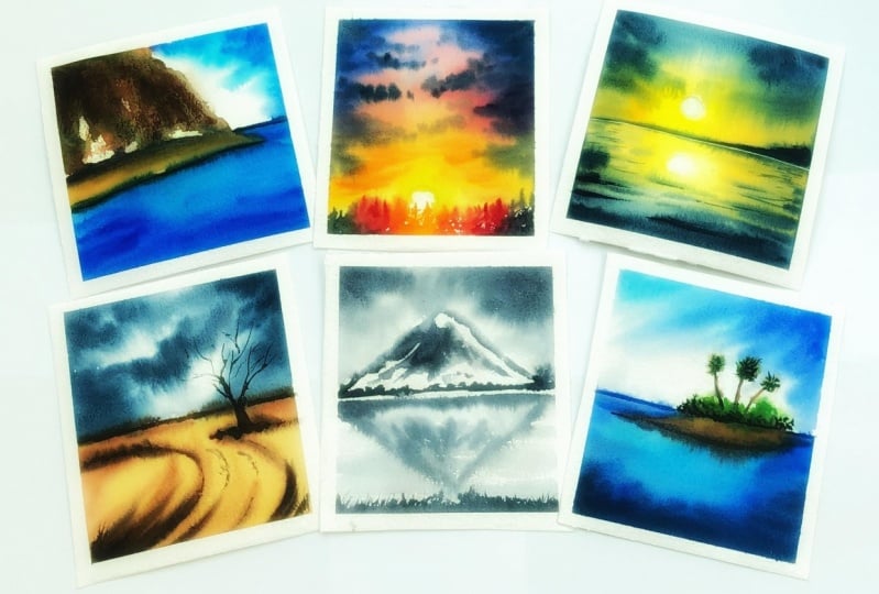 Watercolor landscapes